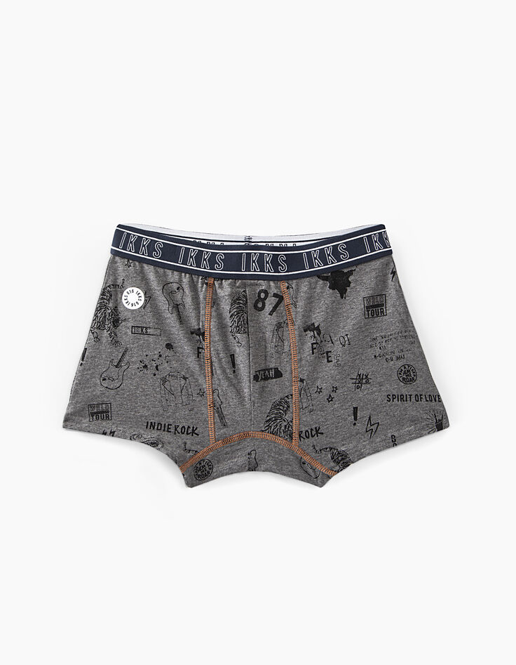 Bóxers liso y granito jaspeado estampado niño -2 Bóxers liso y granito jaspeado estampado niño -2
