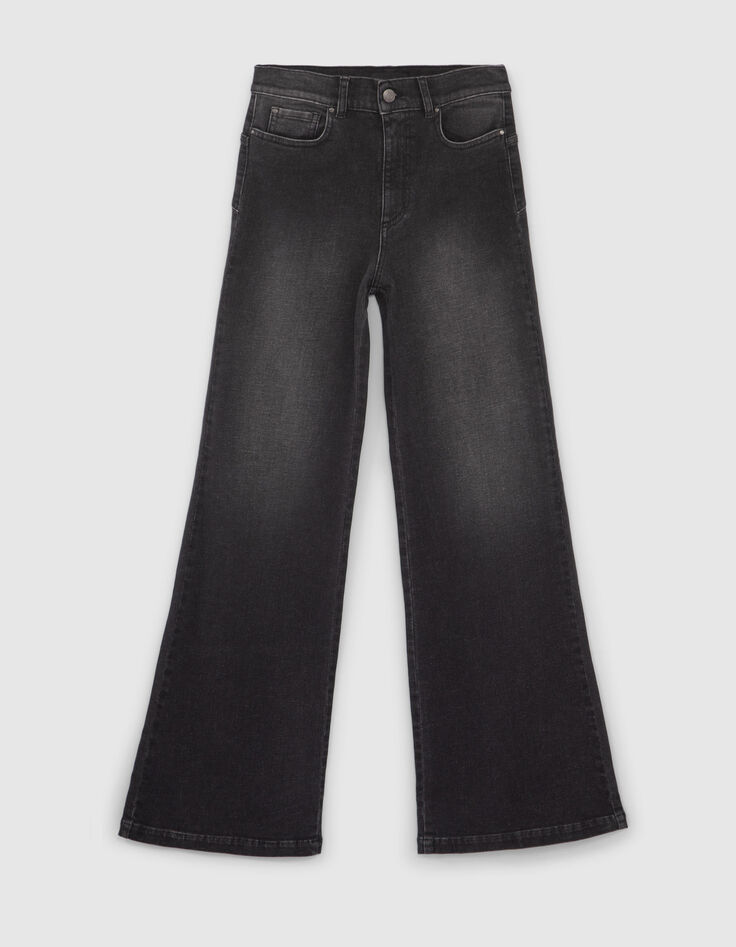 Vaqueros flare grises tiro alto Pure Edition mujer-6