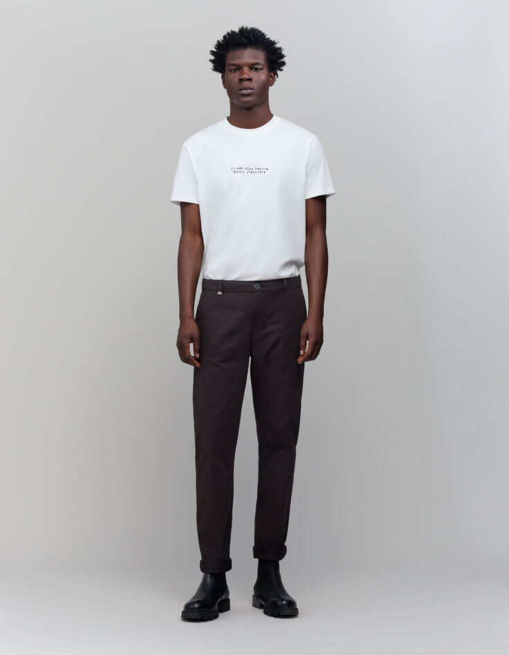 Heren bruine SLIM chino broek-5 Heren bruine SLIM chino broek-5