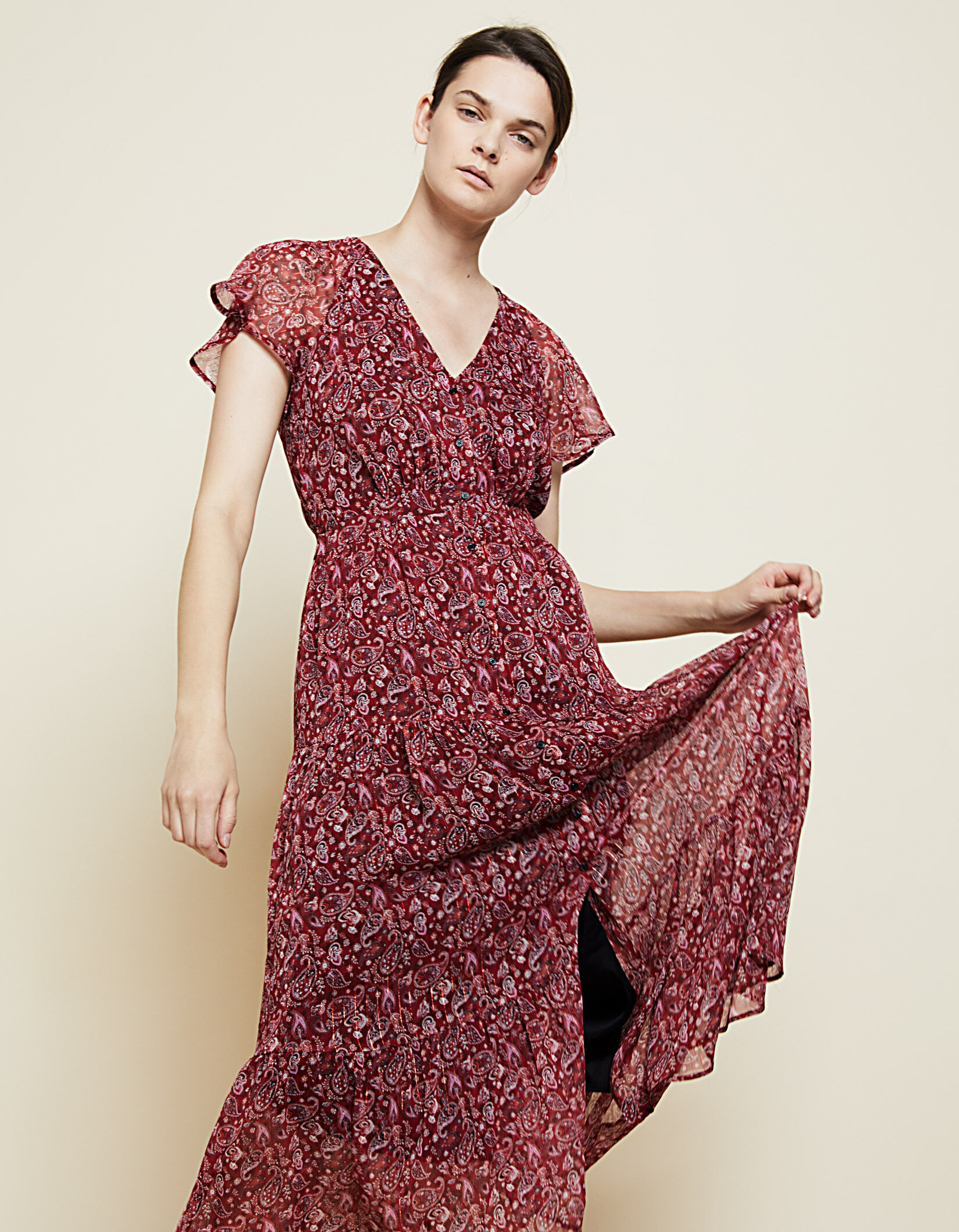 Robe longue voile imprimé 2025