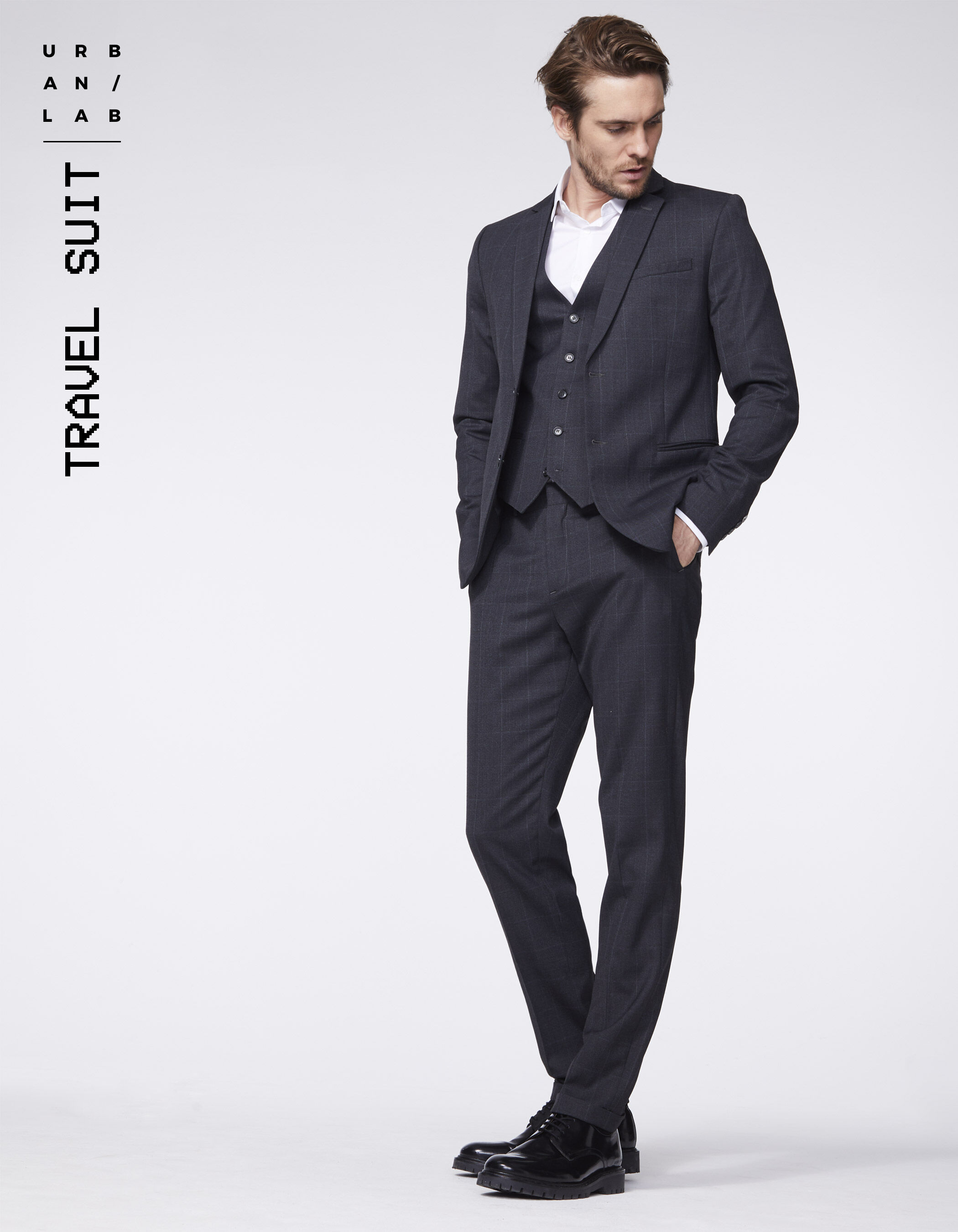 Pantalon gris a carreau homme clearance