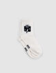 Ecru und schwarze Mädchensocken-5