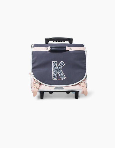 Trolley 38 cm rose poudré et navy K fille - IKKS