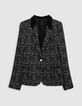 Women's black rock tachist print suit jacket-6