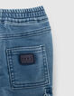 Baby boys' blue cargo jeans with elasticated waist-6