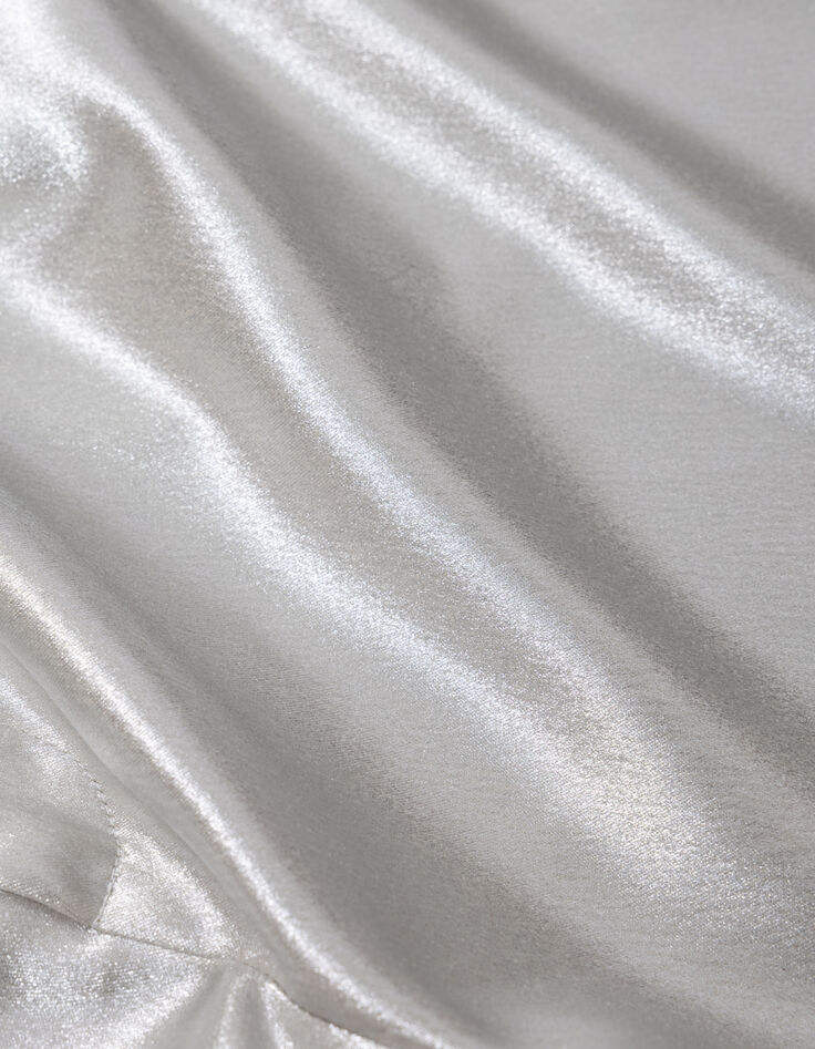 Pantalones de traje acampanados con revestimiento plata para Mujer-7