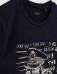 Navy T-shirt biokatoen opdruk hond-officier jongens -2