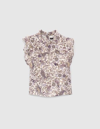 Girls&rsquo; ecru paisley print Ecovero&reg; blouse - IKKS