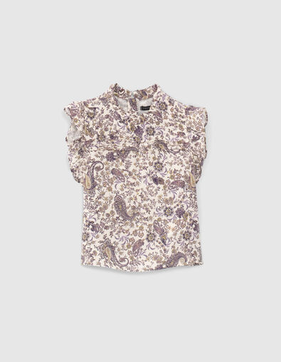 Girls’ ecru paisley print Ecovero® blouse - IKKS