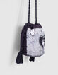 M&auml;dchenbeuteltasche in Silber und Schwarz mit Glitzer-6