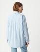 Chemise à rayures bleues coton bio oversize Femme-4