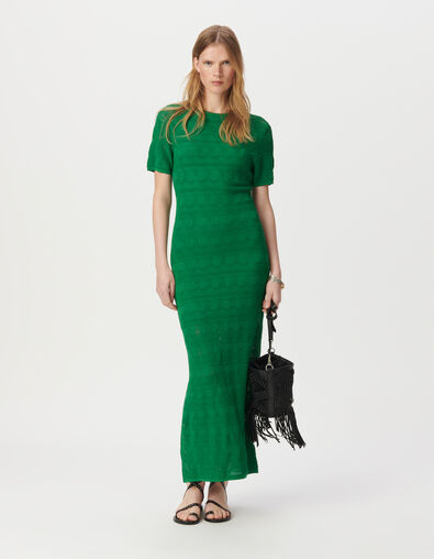 Women's green crochet long dress - IKKS