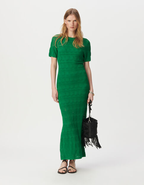 Women's green crochet long dress - IKKS