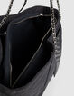 Women’s navy flannel and leather mix 1440 tote bag Size XL-6
