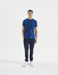 Polo indigo coton flammé Homme-7