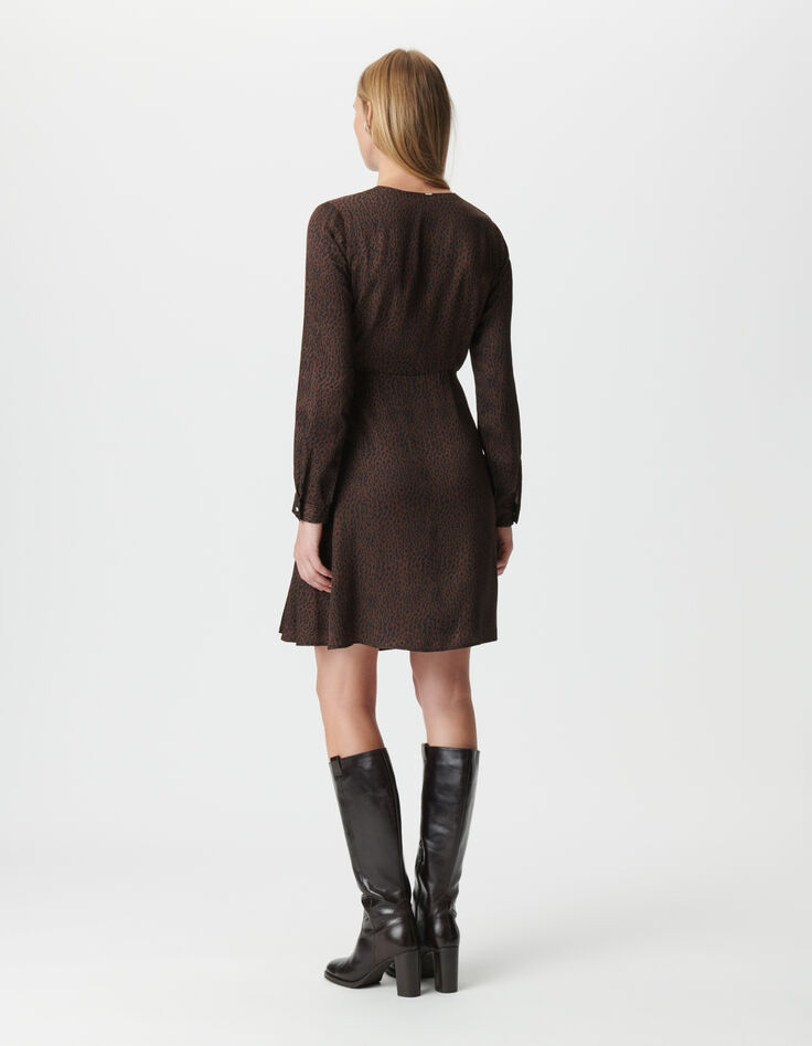 Vestido cruzado marrón leopardo mujer-2 Vestido cruzado marrón leopardo mujer-2
