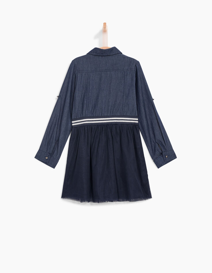 Robe-chemise en jean et jupon en tulle fille-3