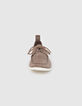 Chaussures bateau café en cuir velours Homme-2