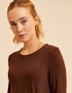 Robe tube longue marron &agrave; nouer c&ocirc;t&eacute; I.Code-6