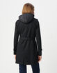 Trench long en coton lourd capuche amovible femme-3