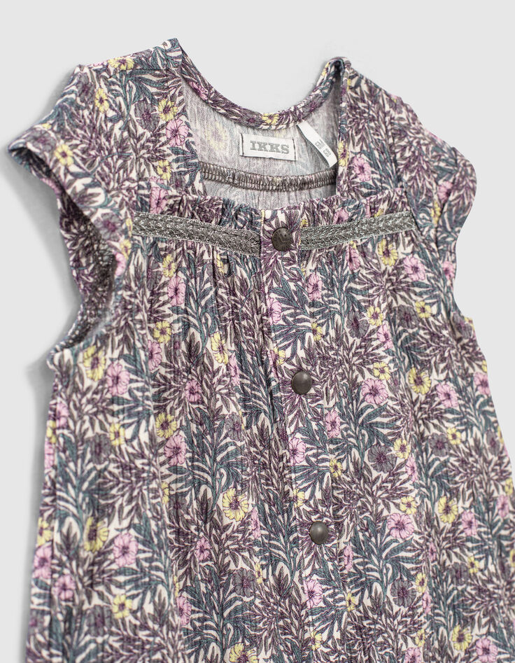 Blouse parme Ecovero® à imprimé végétal bébé fille-5