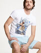 Tee-shirt blanc arty homme-1