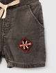 Baby boys’ grey denim elasticated waist Bermuda shorts-3