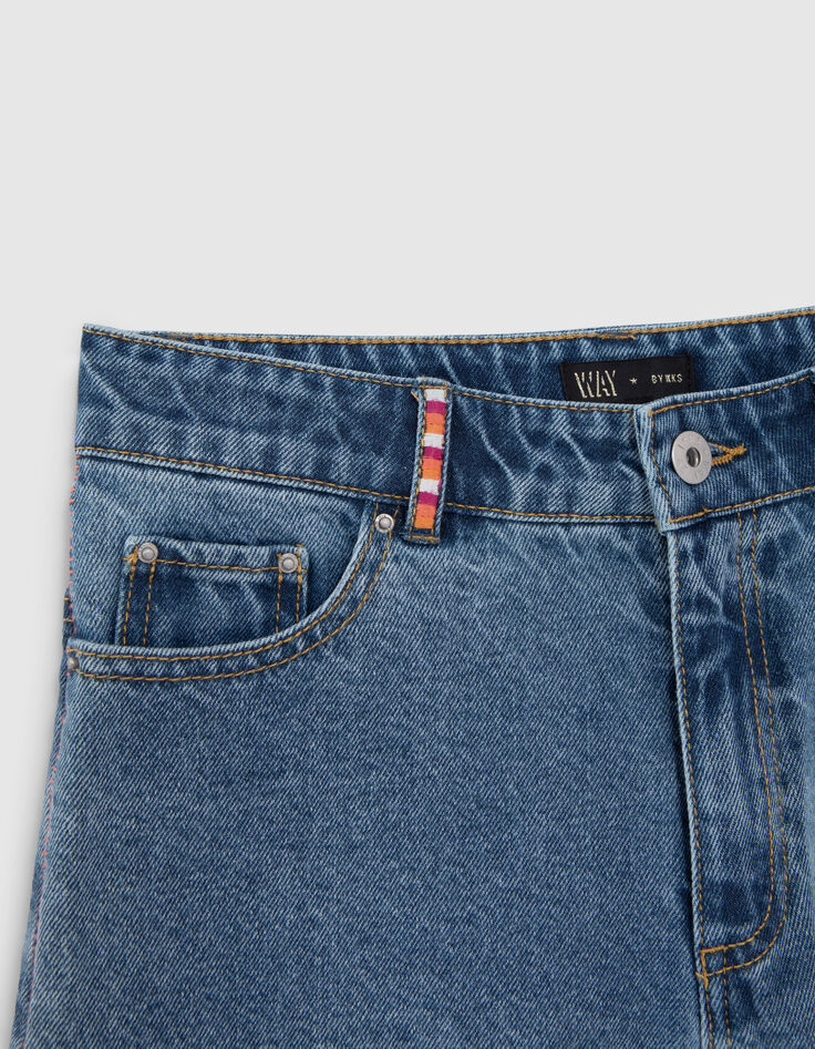 Shorts vaqueros azul waterless hilos bordados ni&ntilde;a-4