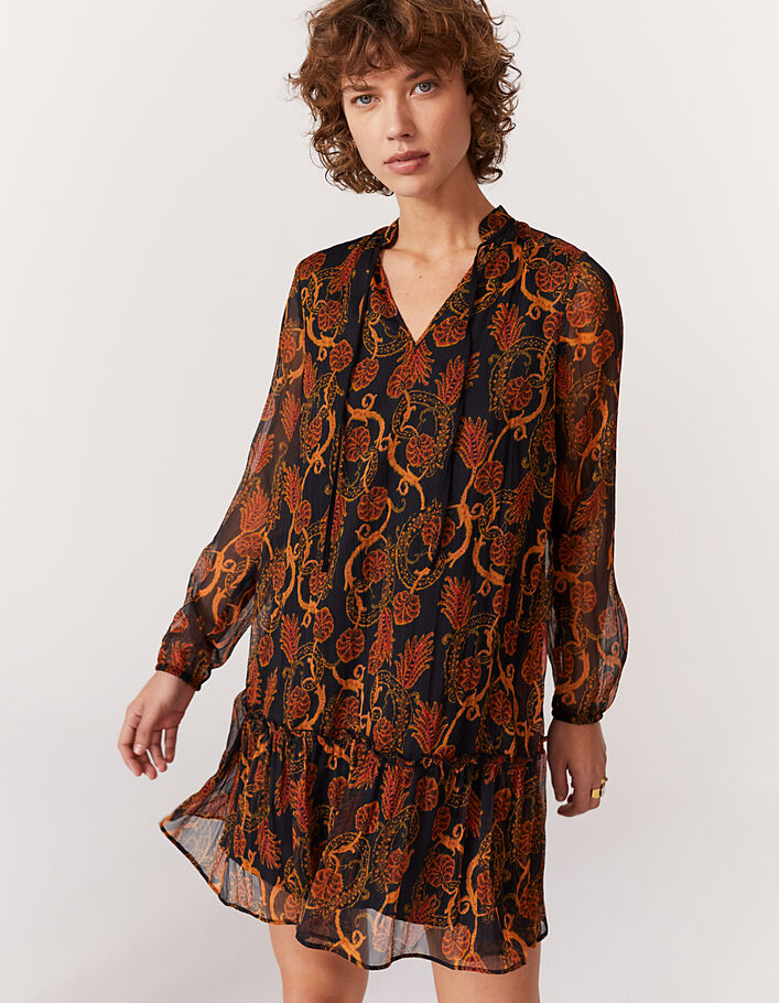 Robe en voile imprimé fleur des sables femme-3