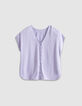 Women's reversible lilac short-sleeve top front/back-1
