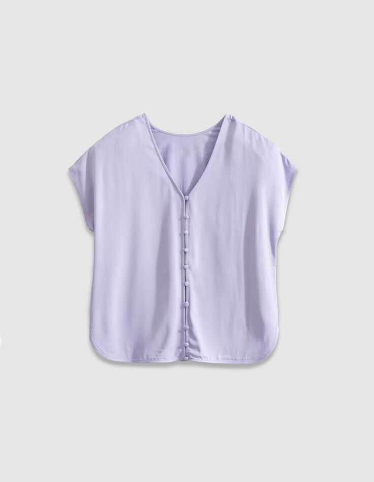 Women's reversible lilac short-sleeve top front/back-1