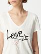 Dames T-shirt met boodschap in wit biologisch katoen met V-hals-4