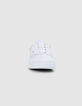 Baskets blanches bi-matières Homme-2