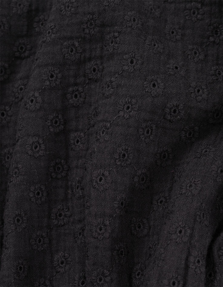Top noir asymétrique broderie anglaise fille-9