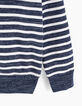 Sweat navy rayé à capuche grise garçon -4