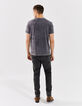 Mittelgraues Herren-T-Shirt, Tie-and-Dye-Tachismus-Effekt-3