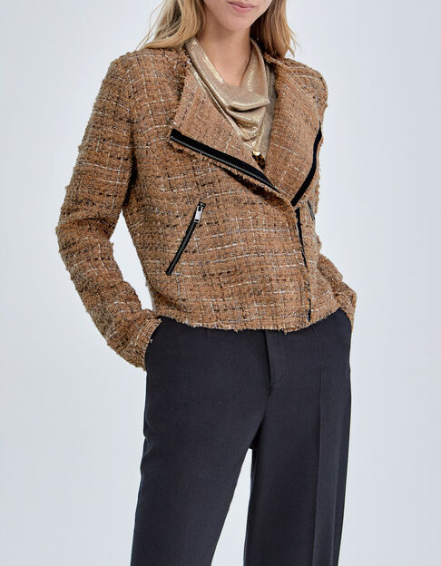 Pure Edition-Veste carrée mordoré façon tweed Femme - IKKS