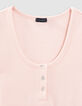 Roze T-shirt honingraattricot meisjes-4