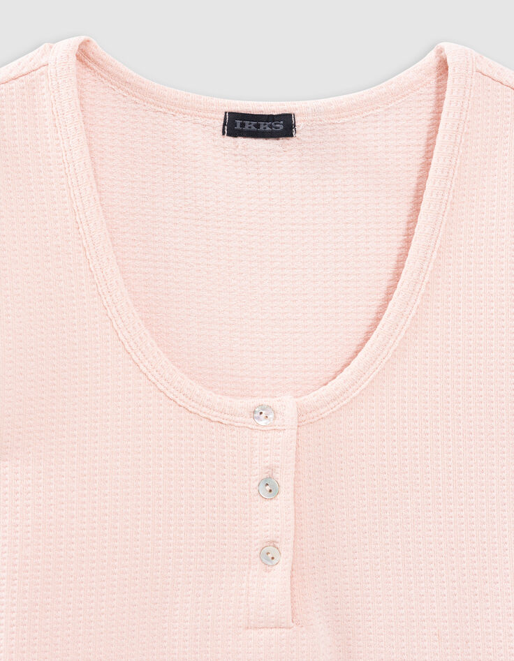 Roze T-shirt honingraattricot meisjes-4
