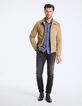 Chemise indigo imprimée origamis Homme-7