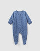 Blauer Strampelanzug mit Rocker-Print aus Biobaumwolle-1