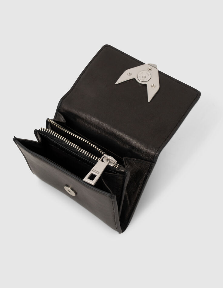 Damen-Minigeldb&ouml;rse 111 aus Leder in Schwarz-3