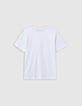 T-shirt blanc coton bio à message garçon-3