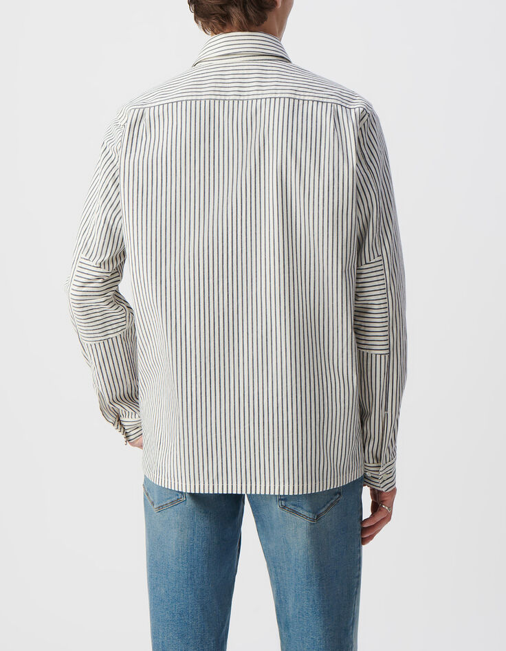 Men&rsquo;s ink striped REGULAR overshirt-3