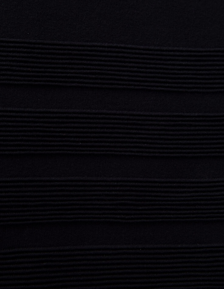 Marineblauwe gebreide sweater met Ottomaanse strepen Heren-5
