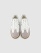 Baskets blanches mix cuirs Femme-3