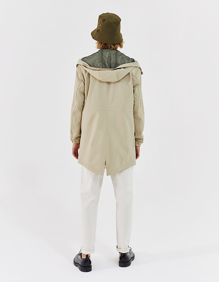 Parka beige clair à capuche en nylon Homme-2 Parka beige clair à capuche en nylon Homme-2