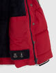 Doudoune rouge moyen fourrée à capuche navy garçon-5