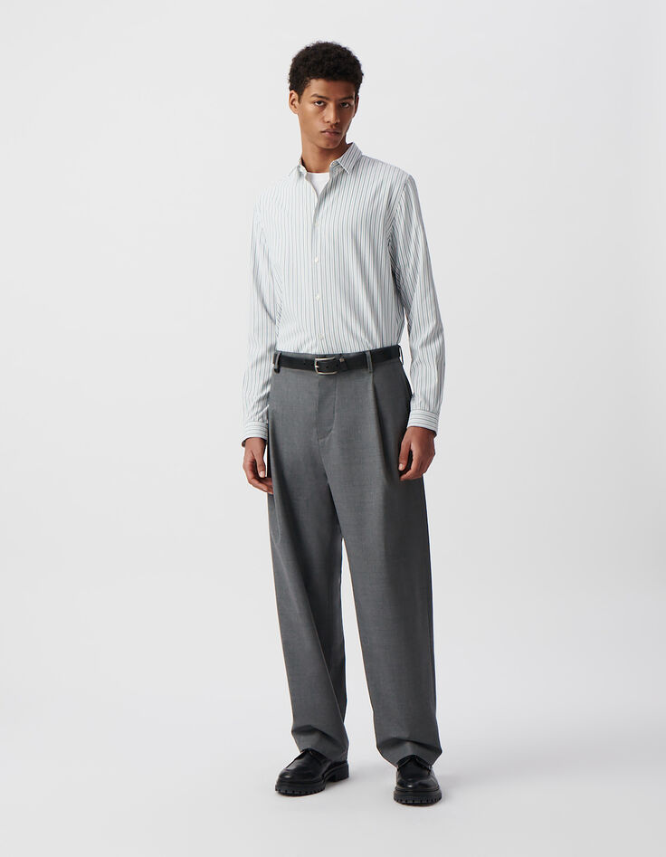 Pantalon de costume large gris faux-uni Homme-9