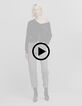 Woman's black skull and crossbones sweater-7